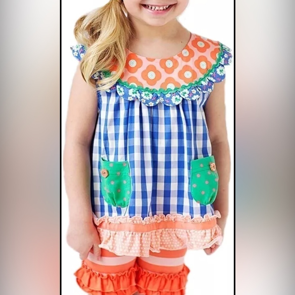 Matilda Jane Picnic Pie Tunic Size‎ Girls 6 Floral Ruffles Buttons Comfy Girlie